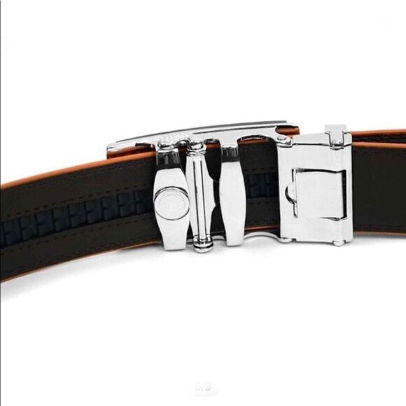 Men’s Leather Sliding Buckle Adjustable Belt - Picture 5 of 6